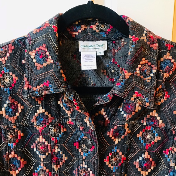 Like New Black Embroidered Jacket - Picture 4 of 8